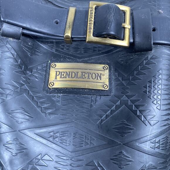 Pendleton Men’s Rain Boots Size 10 US – Black Rubber Embossed Tribal Pattern - Picture 14 of 15